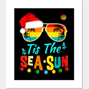 Tis The Sea Sun Santa Beach Summer Christmas In July Summer Posters and Art
